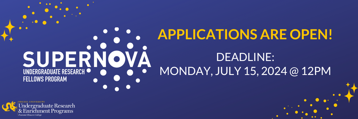 SuperNova Undergraduate Research Fellows Program applications are open! Deadline: Monday, July 15, 2024 @ 12pm